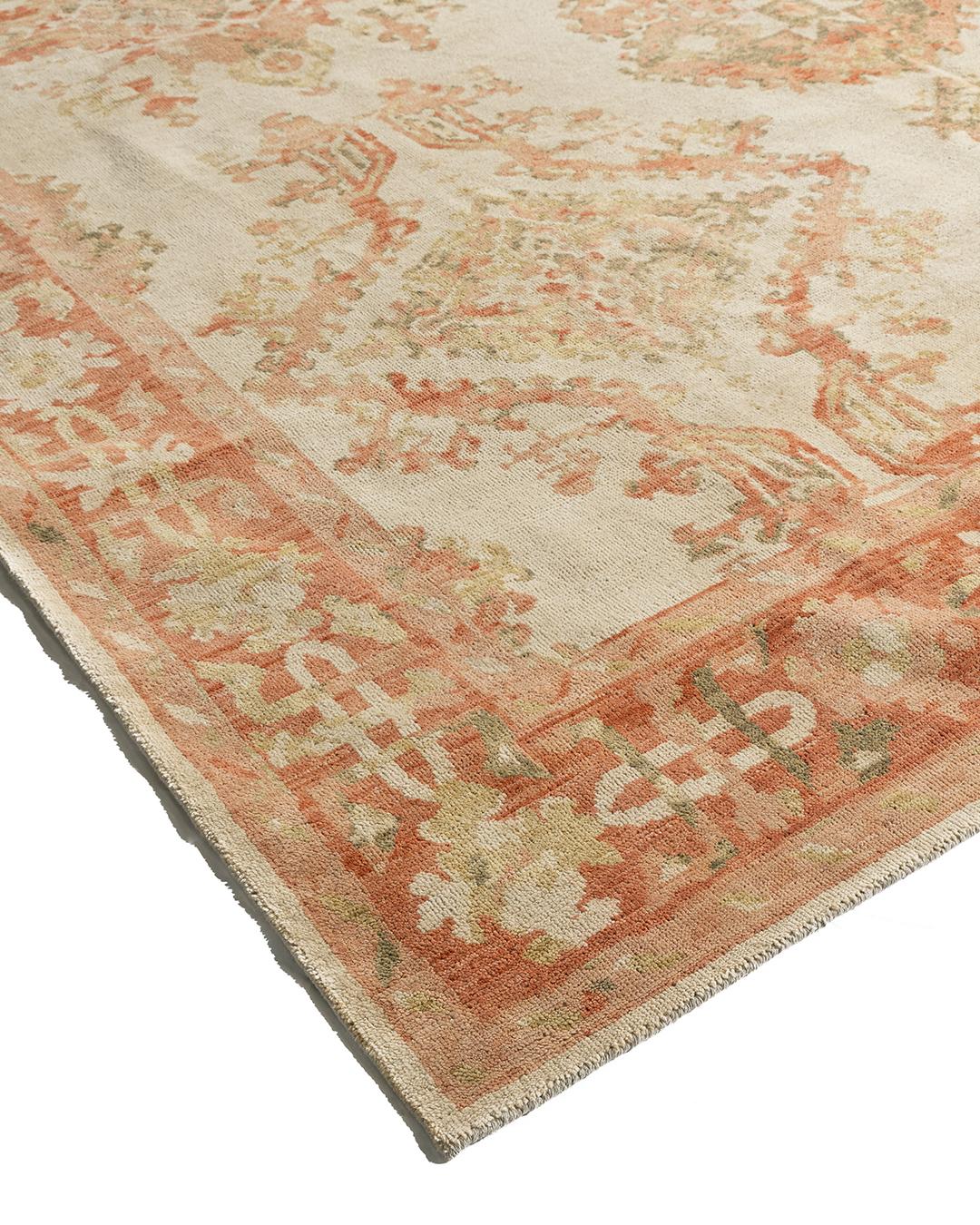 Indian Oushak Terracotta Style Handwoven Carpet Rug 9' x 11'5 For Sale