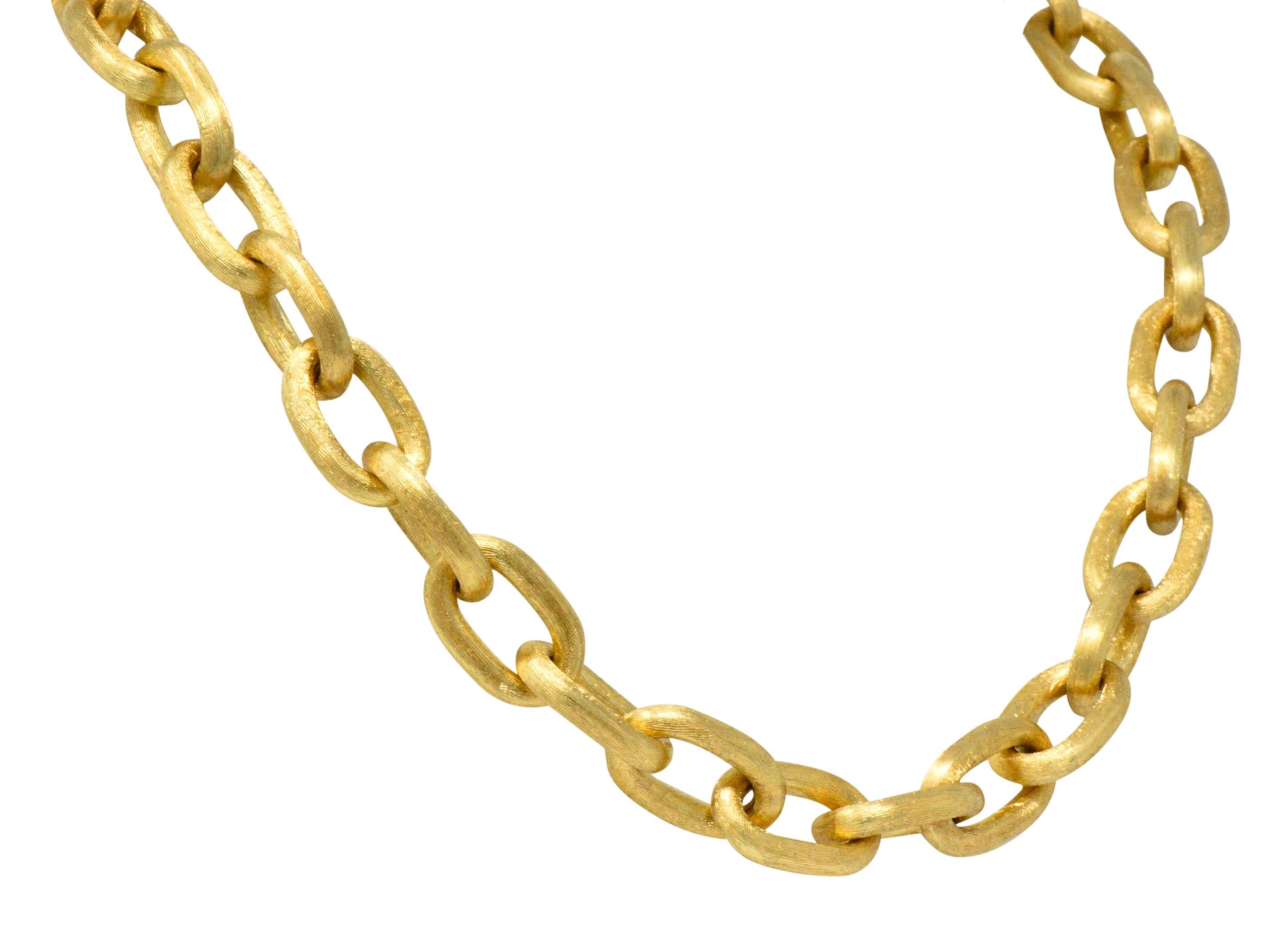 Outstanding Contemporary 18 Karat Gold Italian Large Link Necklace In Excellent Condition In Philadelphia, PA