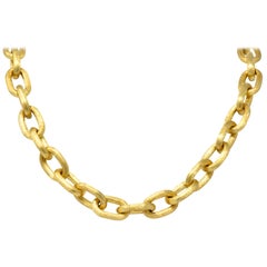 Outstanding Contemporary 18 Karat Gold Italian Large Link Necklace