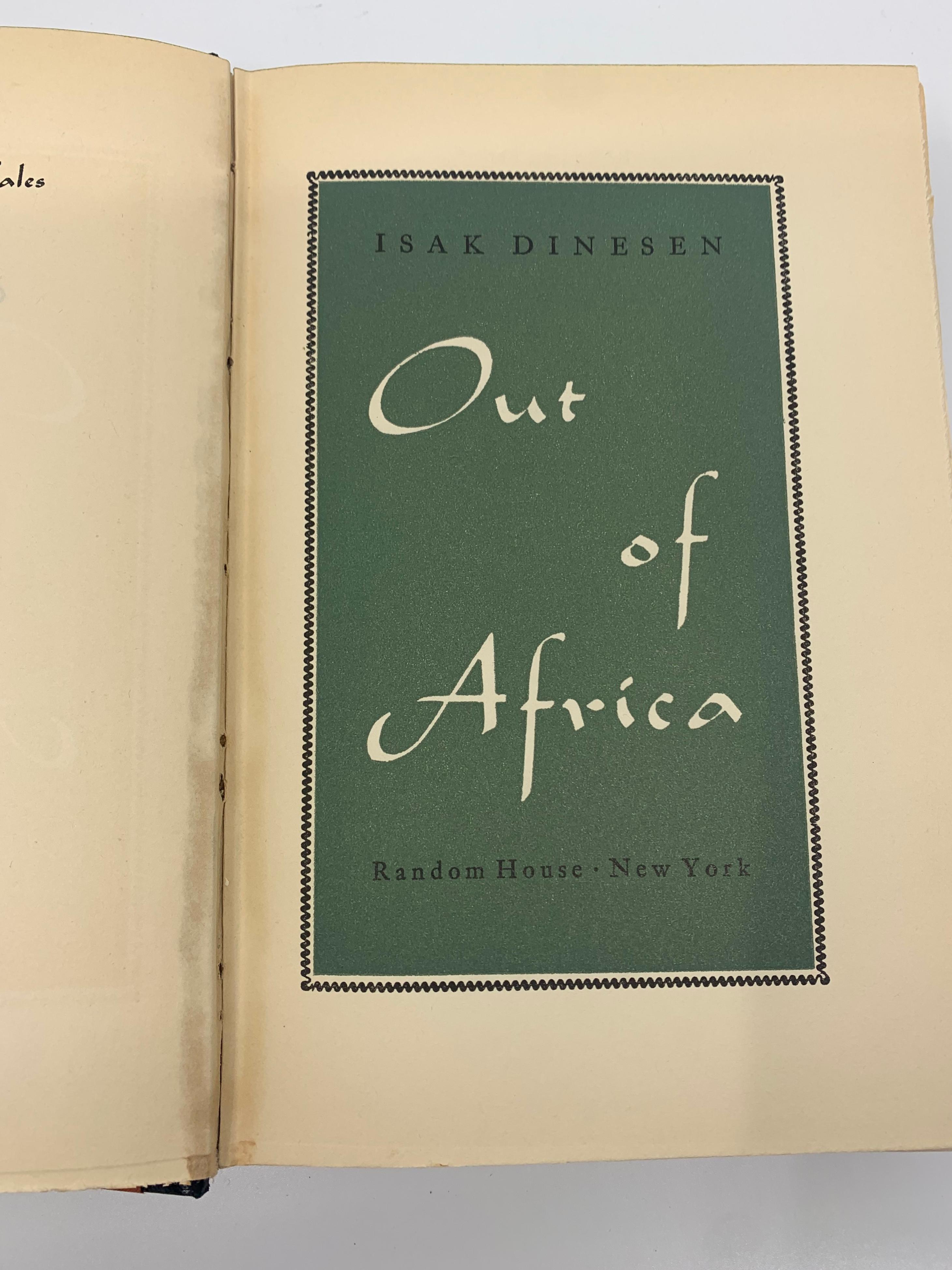 Out of Africa, Isak Dinesen, First Edition 4