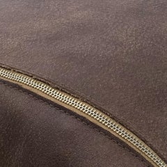 Outback Brown Leather and Shearling Sheepskin Pillow