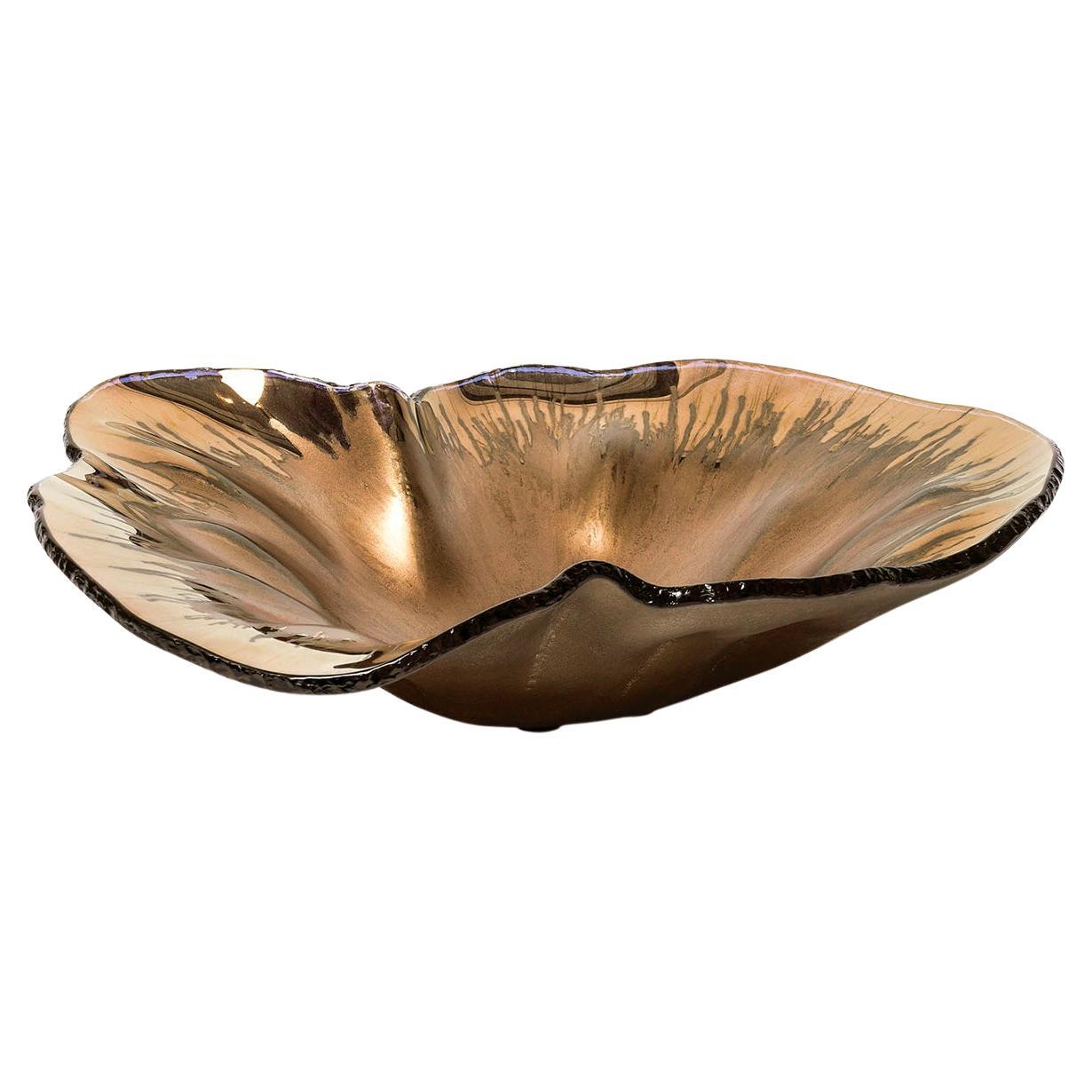 Outbreak Bronzed Glass Bowl For Sale