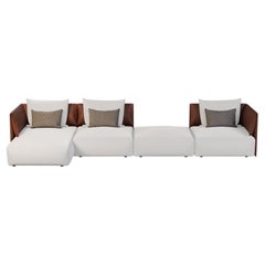 Modern Outdoor Modular Sofa with Waterproof Leather