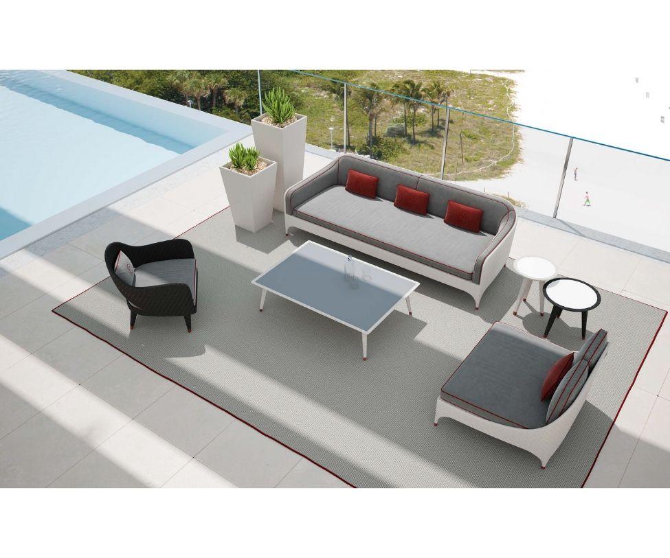 Modern Outdoor 2-Seat Sofa with Armrest by Cipriani For Sale