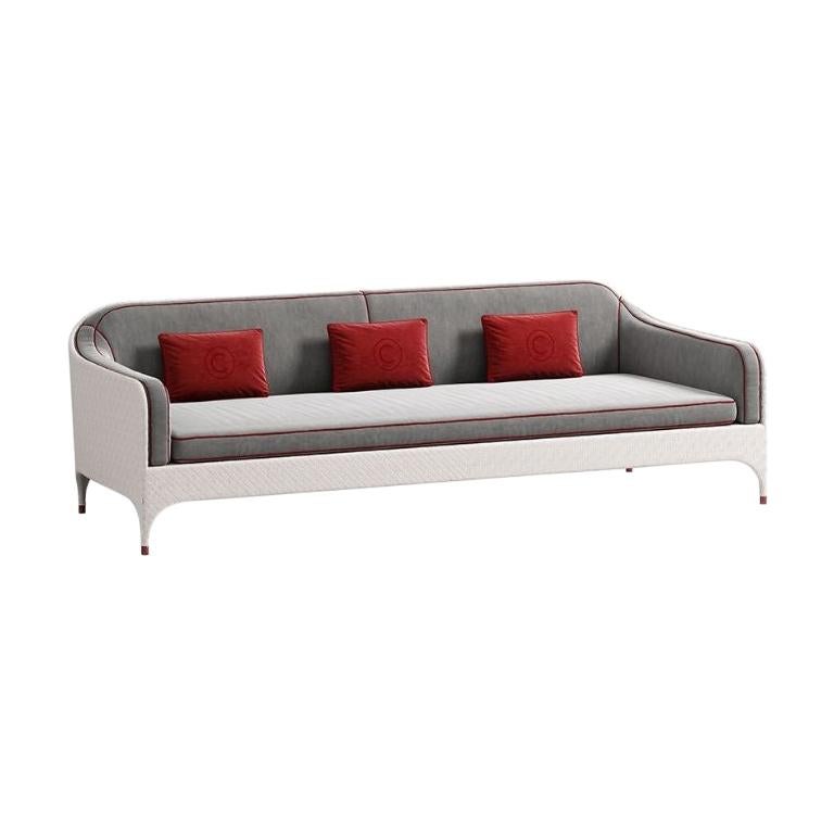 Outdoor 3-Seat Sofa with Armrest by Cipriani For Sale