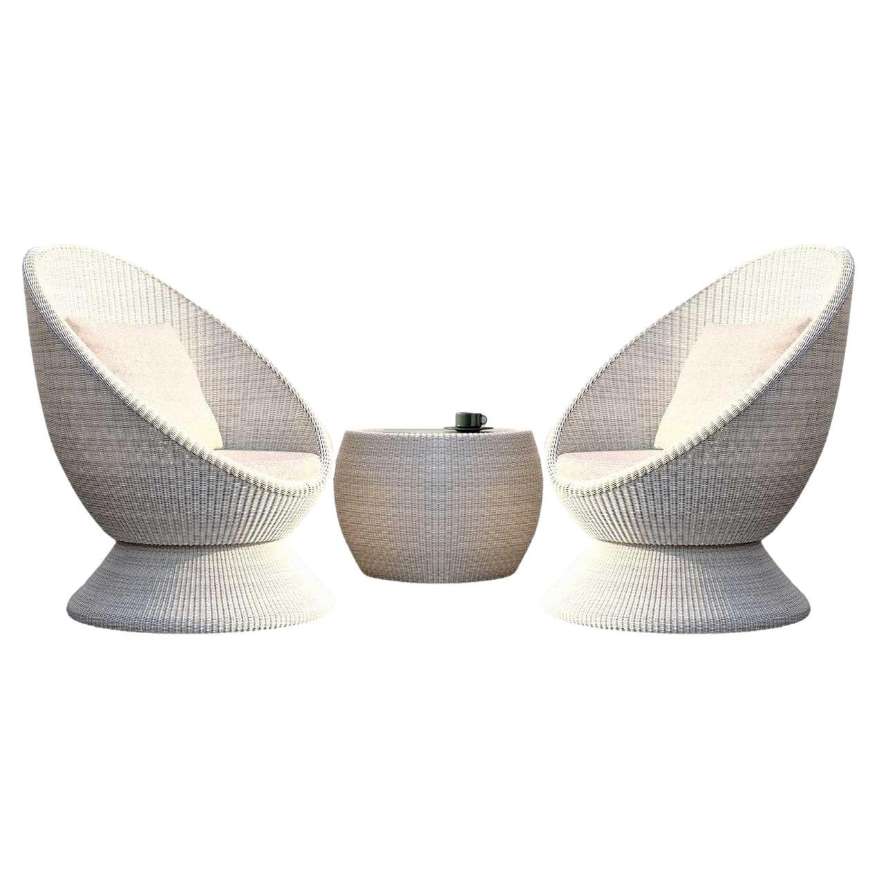 The minimalist design of this high back lounge chair creates the illusion of flotation that rotates a full 360 degrees, while the solid base ensures stability and safety. This is the ultimate in comfort and relaxation. Timeless and carefully