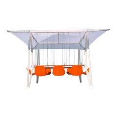 Outdoor, 8 seater Swing Table with Lacquered Elm table-top