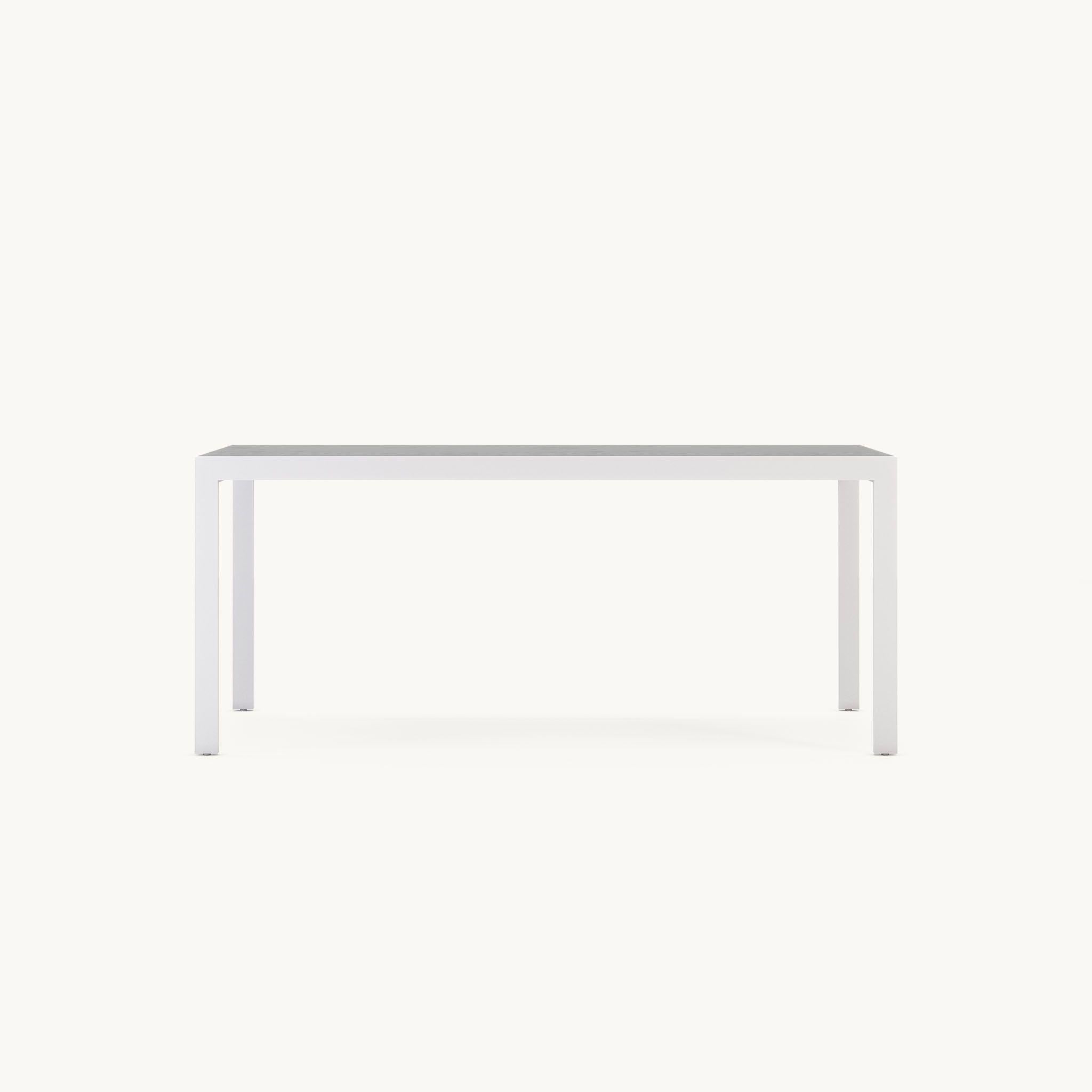 Table de salle à manger d'extérieur de 87 pouces avec pieds en acier inoxydable micro texturé et plateau HPL en vente 4