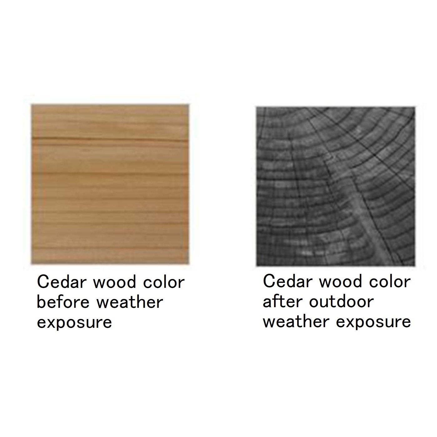 Tavolo da pranzo in legno di cedro per esterni con cinque sgabelli e una panca in legno di cedro massiccio in vendita 3