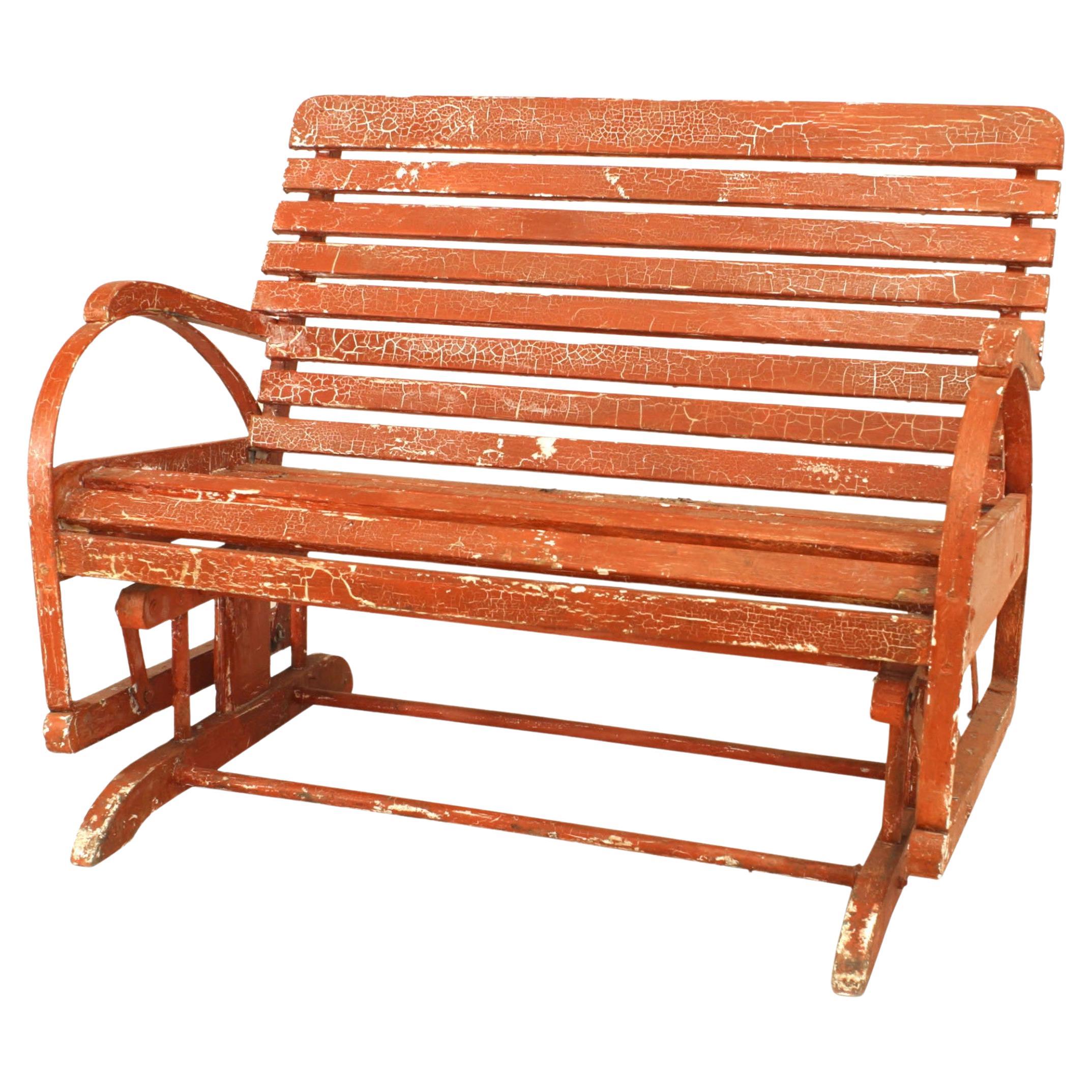 Outdoor American Victorian Porch Glider Loveseat