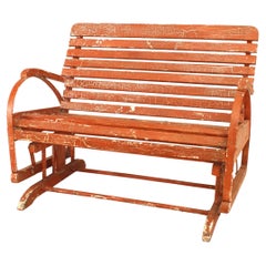 Vintage Outdoor American Victorian Porch Glider Loveseat