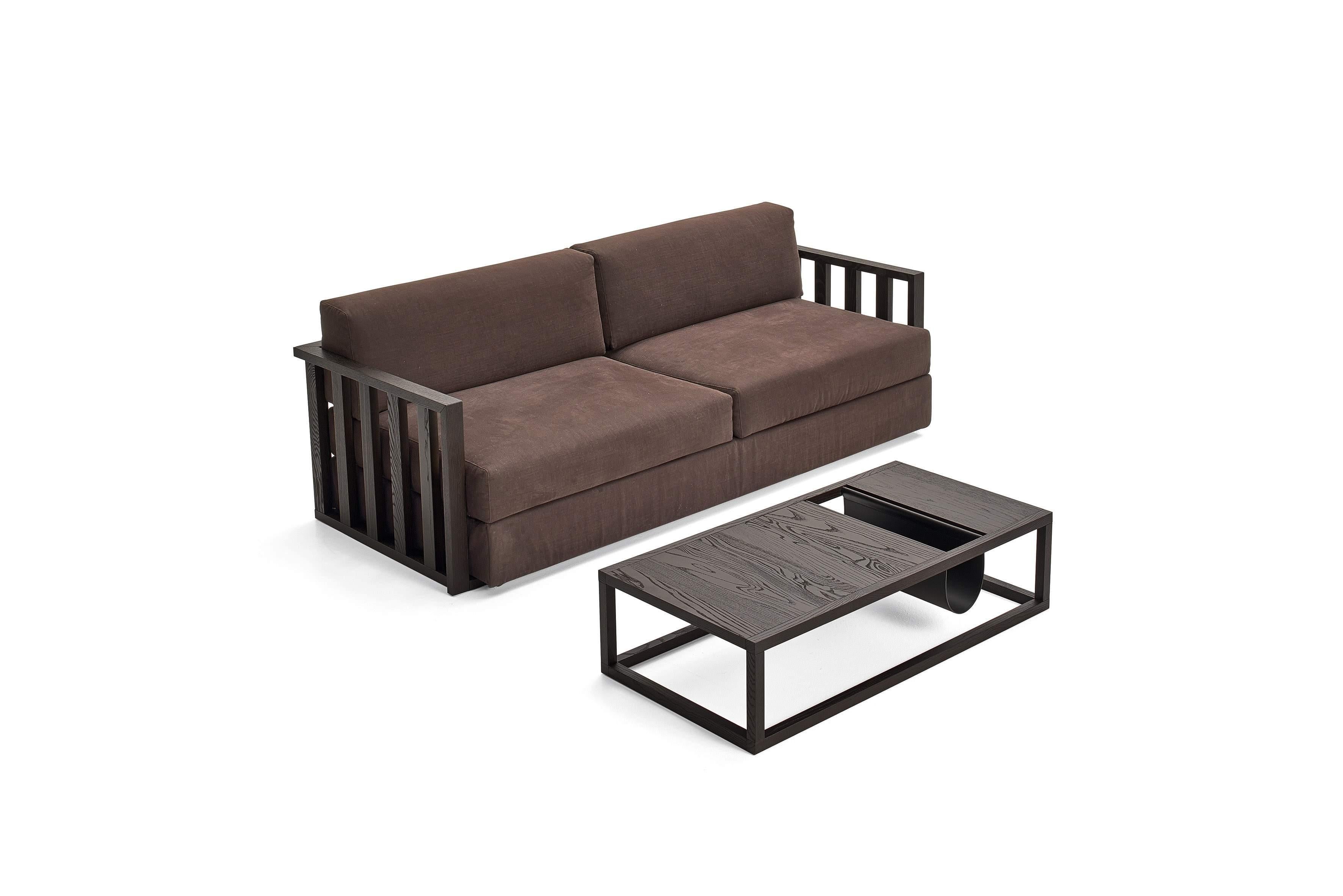 Sessel für den Außenbereich, auf Bestellung gefertigt aus Massivholz, Wenge-Finish (Moderne) im Angebot