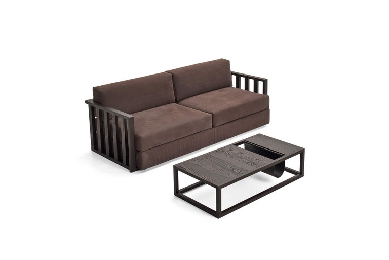 Modern Outdoor Armchair Made to Order in Solid Wood, Wenge Finish For Sale