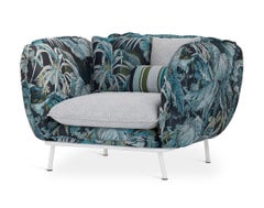 Poltrona da esterno Struttura in alluminio verniciato totalmente sfoderabile Personalizzabile