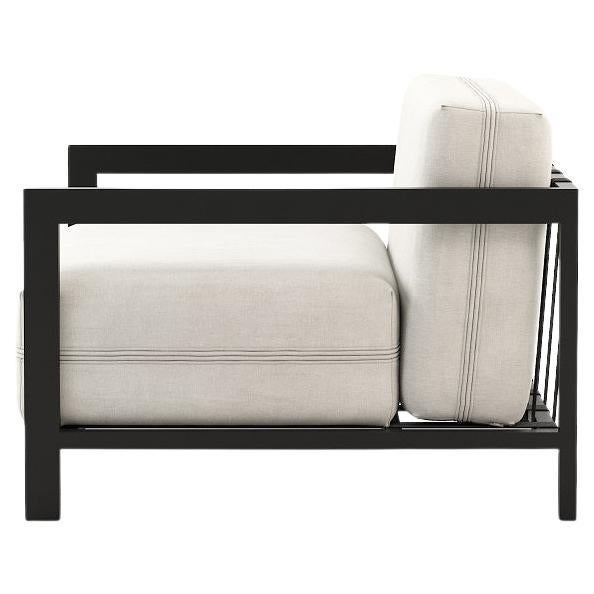 Moderno Poltrona da esterno con struttura in acciaio inox microtesturizzato in vendita