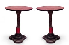 Outdoor Art Deco Iron Red Café Table
