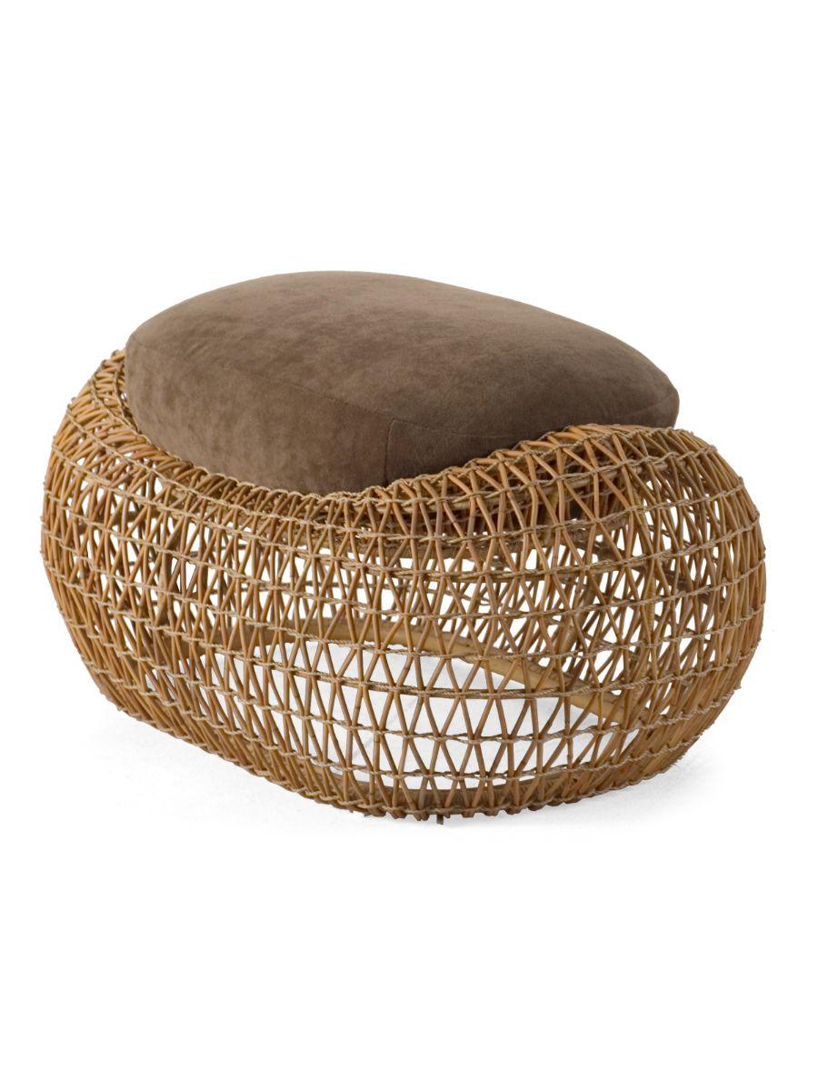 Modern Outdoor Balou Ottoman by Kenneth Cobonpue For Sale