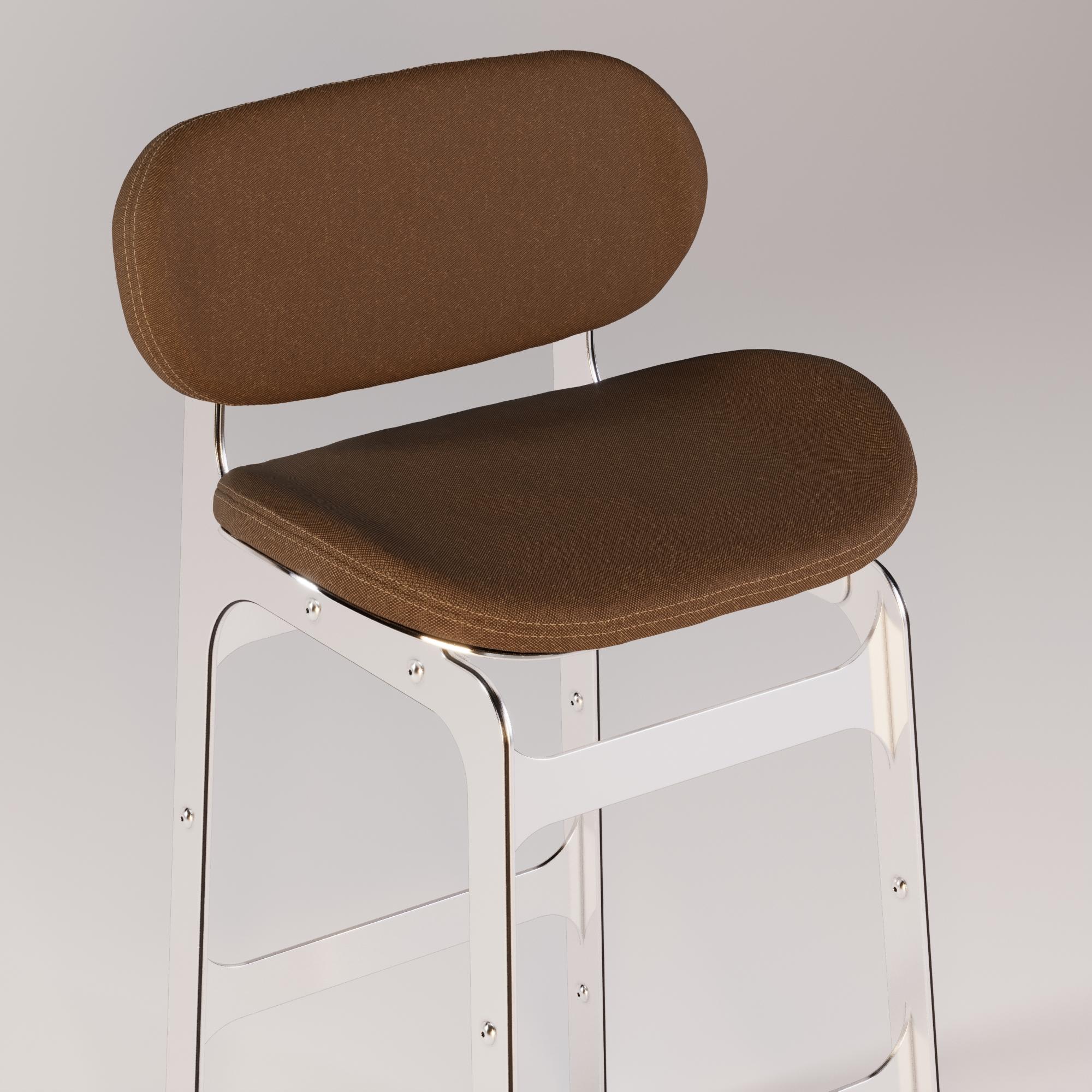 XXI secolo e contemporaneo Sedia da bar per esterni con tessuto impermeabile marrone in vendita