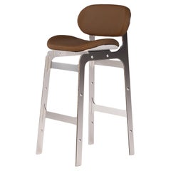 Outdoor Bar Chair with Waterproof Brown Fabric