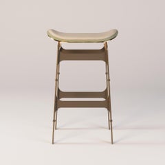 Orizon Outdoor Bar Stool by Myface: Modern Stainless Steel & Leather