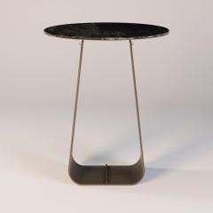 Outdoor Bar Table with Green Neolith Top and Stainless Steel Structure