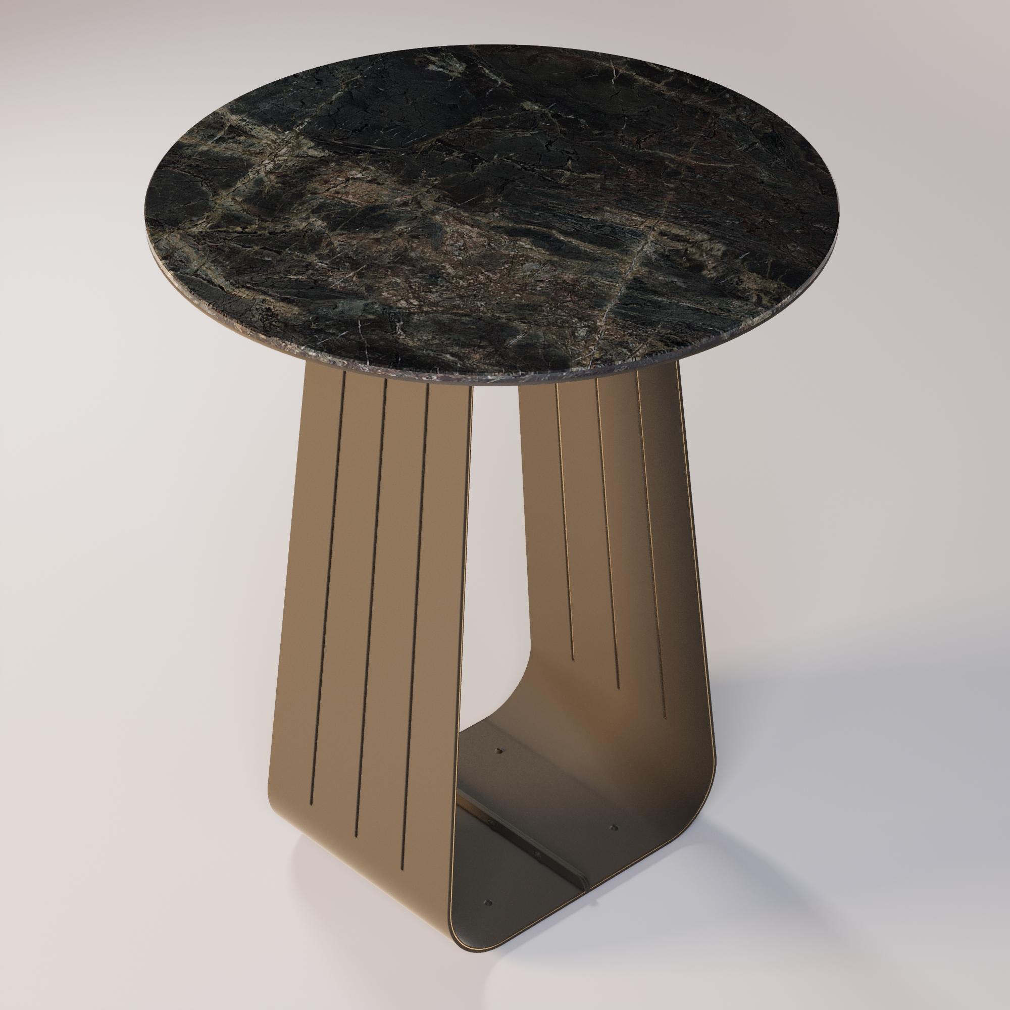 Tavolo da bar per esterni con piano in neolitico verde e struttura in acciaio inox In condizioni Nuovo in vendita a Santo Tirso, PT