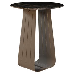 Table de bar d'extérieur avec plateau en Greene & Greene et structure en acier inoxydable