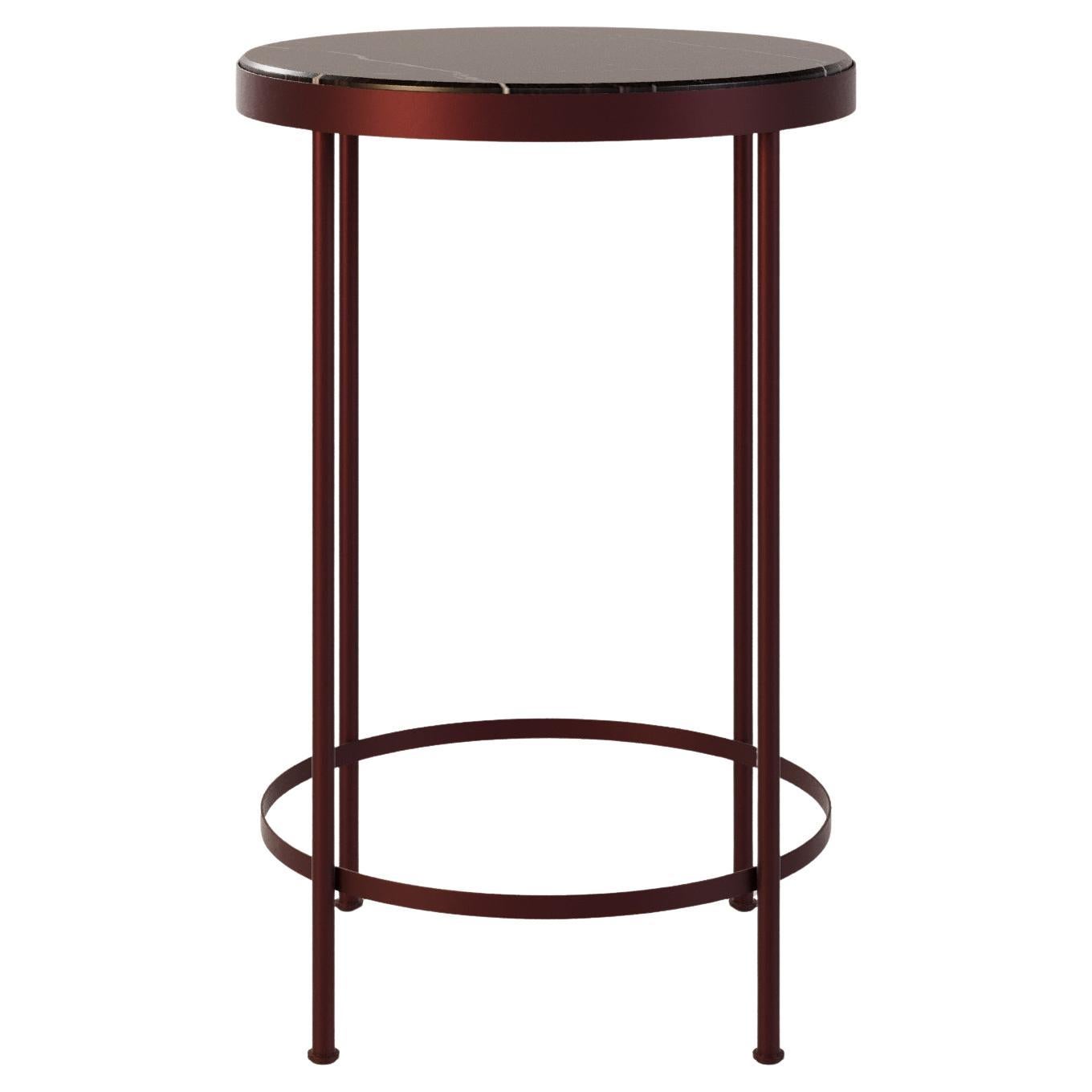 Patio Bar Table with Marble Top and Bordeaux Frame