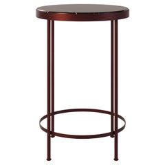 Patio Bar Table with Marble Top and Bordeaux Frame