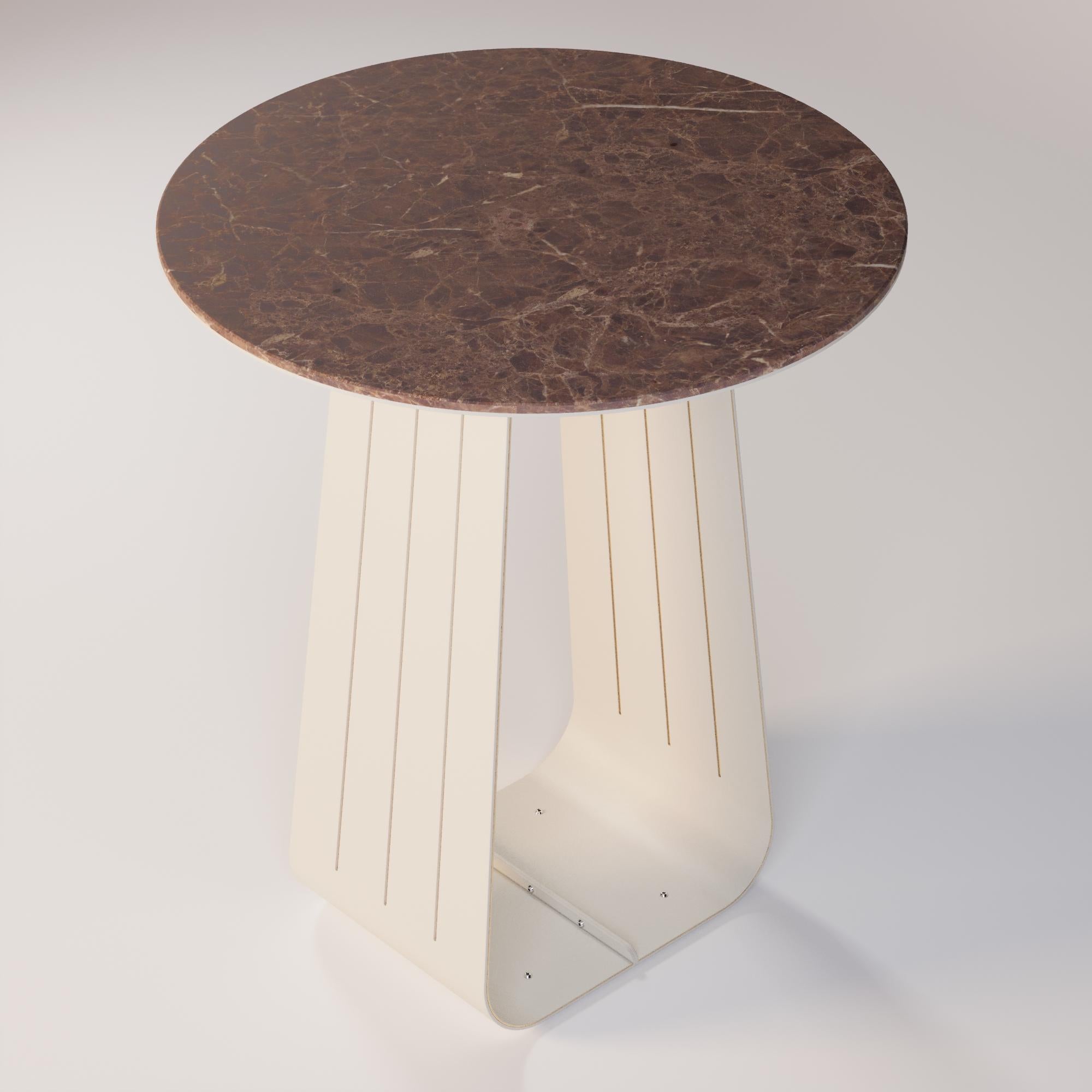 Mesa de bar para exterior con tablero de mármol y estructura de acero inoxidable Moderno en venta