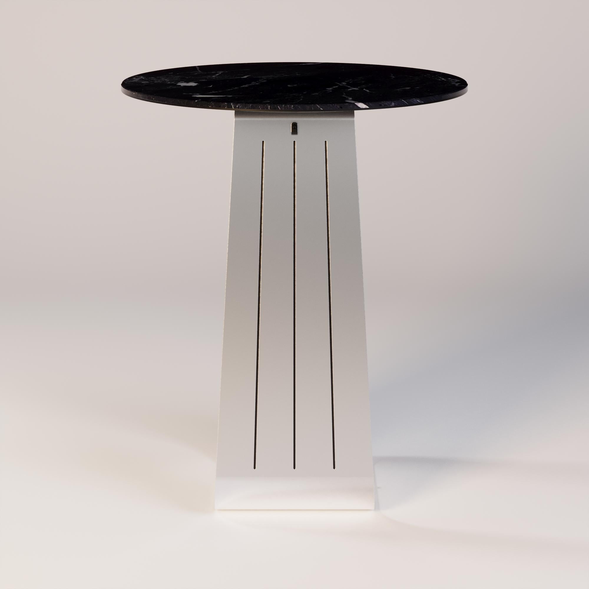 Mesa de bar para exterior con tapa de mármol Nero Marquina Moderno en venta