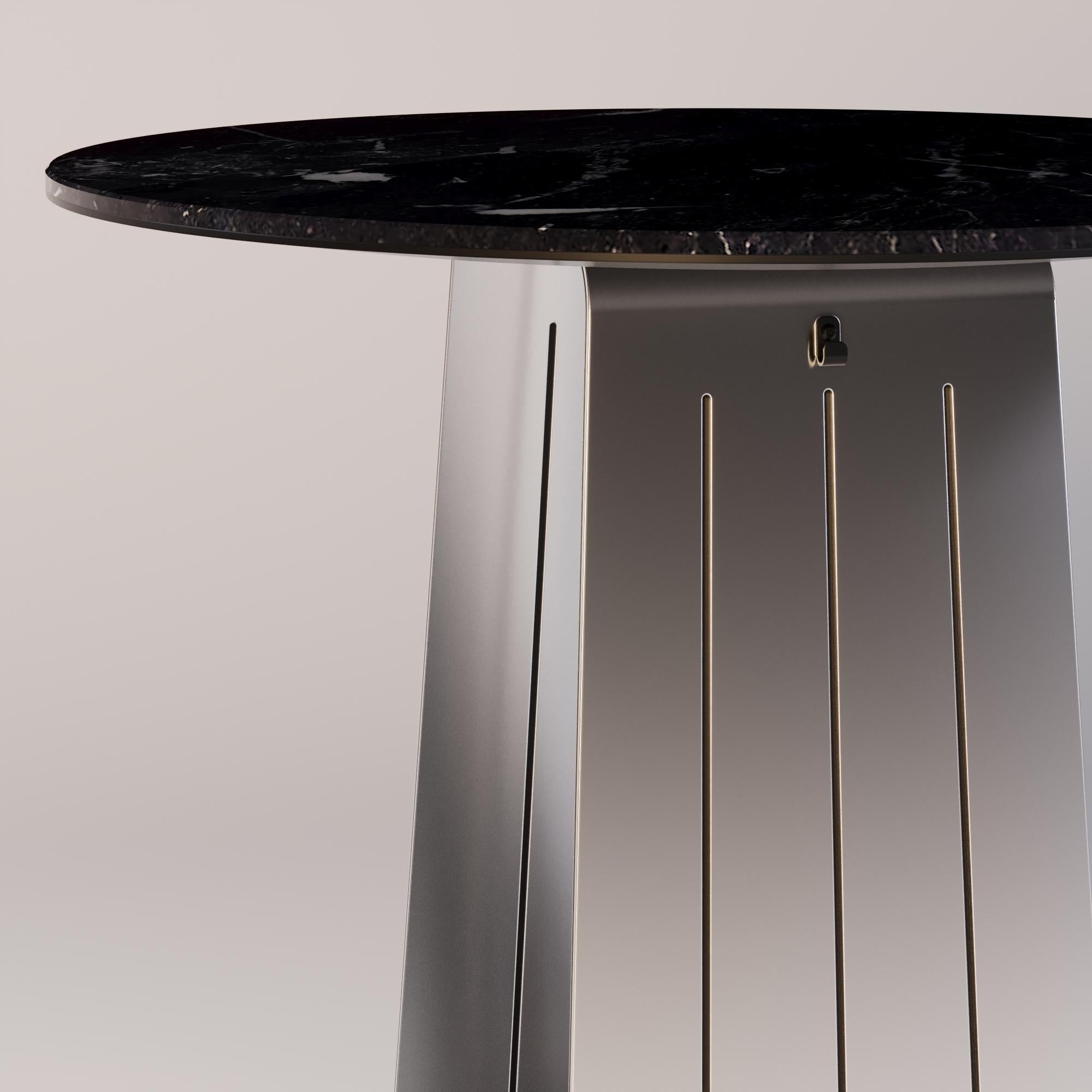 Mesa de bar para exterior con tapa de mármol Nero Marquina Portugués en venta