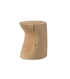 Sgabello da esterno e da bagno ricavato da un unico blocco di legno di cedro profumato, set da 2