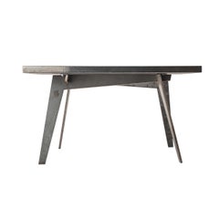 Outdoor Bench in Etna Lava Stone and Steel, Venturae V4, Filodifumo