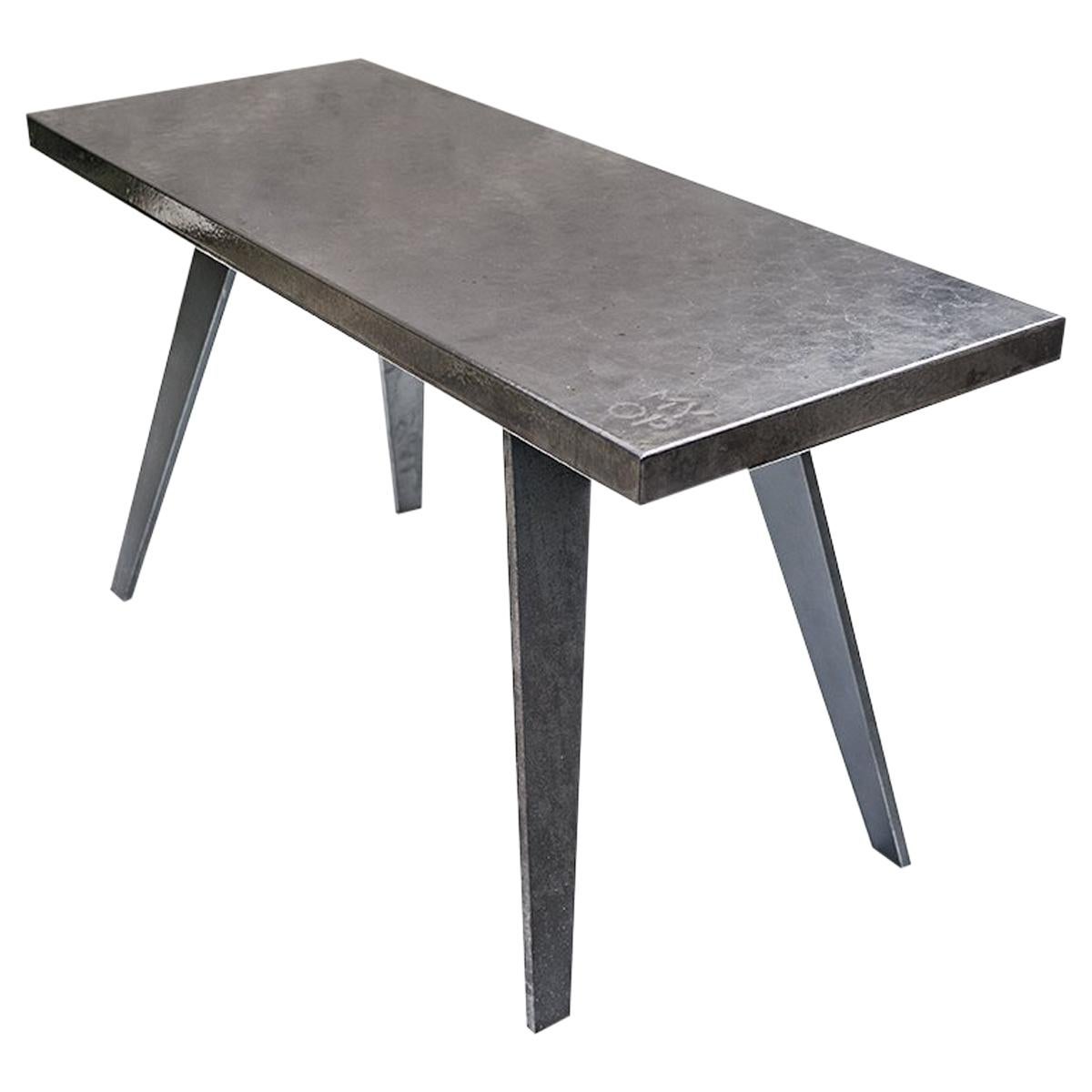 Outdoor Bench in Etna Lava Stone and Steel, Venturae V4, Filodifumo For Sale