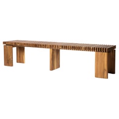 Outdoor Bench in Solid Brazilian Teak by Ricardo Bello Dias for +55design