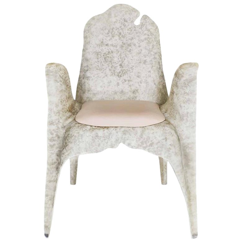 Outdoor Biomorphic Dining Chair in Matte White Finish