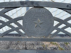 Outdoor Cast Aluminum State Seal Of Texas Bench