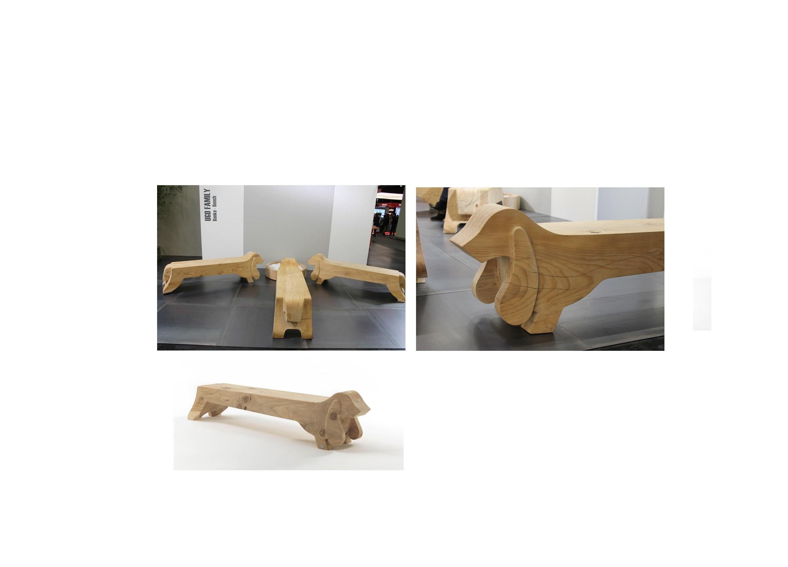 Sculpté à la main Banc de designer en bois de cèdre sculpté à partir d'un seul bloc de cèdre scénique en vente