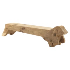 Outdoor Cedar Wood Designer Bench Carved From A Single Block of Scented Cedar