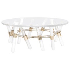 Clear Acrylic and Waterproof Stainless Steel Outdoor Center Table