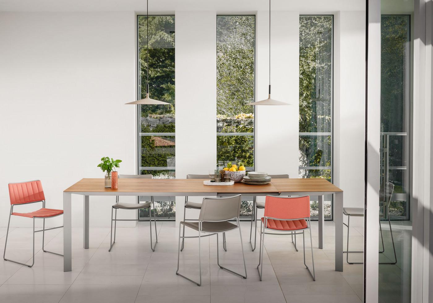 Aluminium Table de salle à manger d'extérieur en céramique, finition Calacatta mate en vente