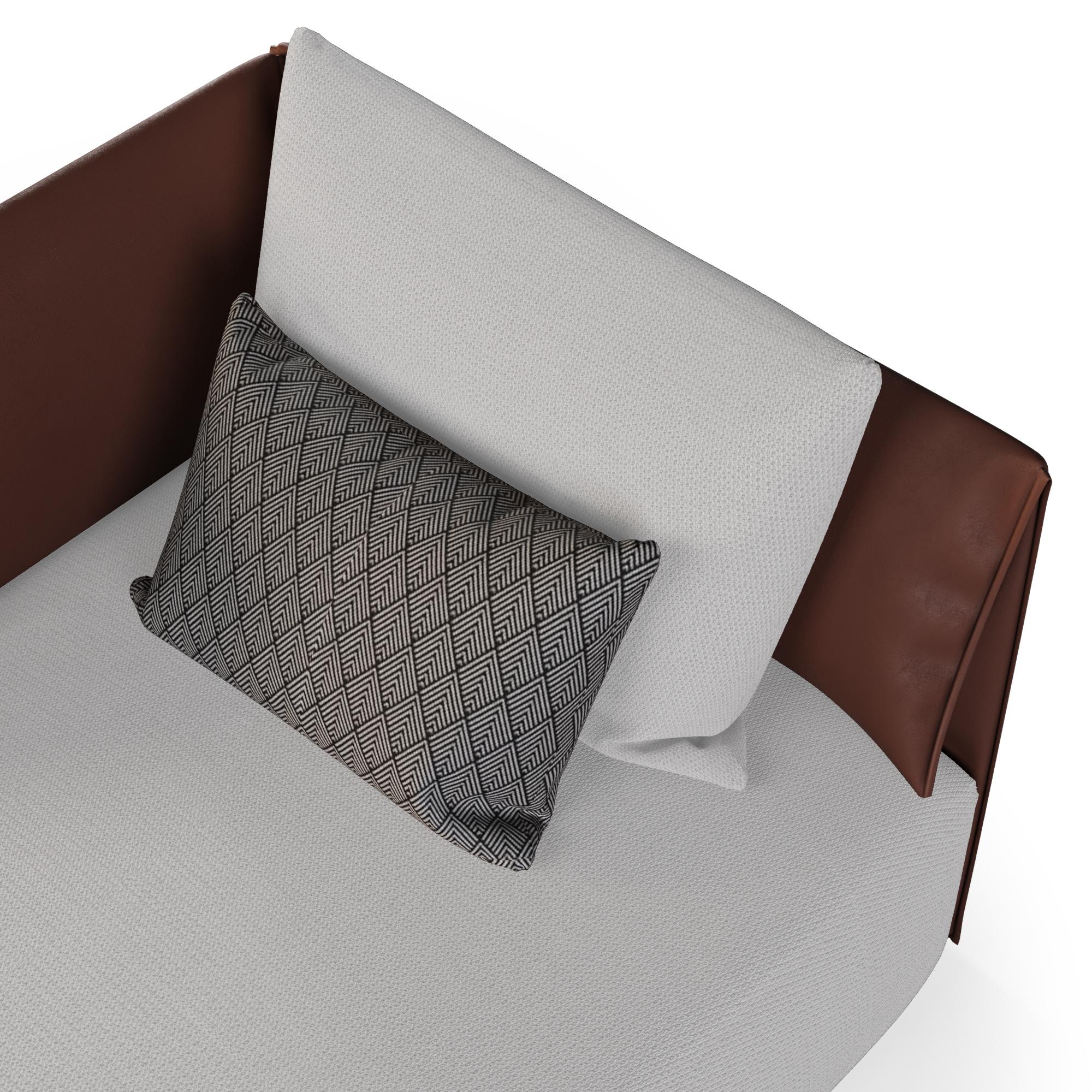 Portugais Chaise longue avec détails en cuir et coussins à motifs pour l'extérieur en vente