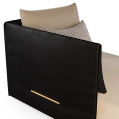 Chaise longue d'extérieur élégante avec cuir