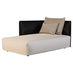 Elegante Chaise Longue de exterior con cuero