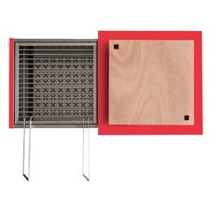 Outdoor Charcoal Barbecue with Sliding Grills, Snail Mono Vision Red