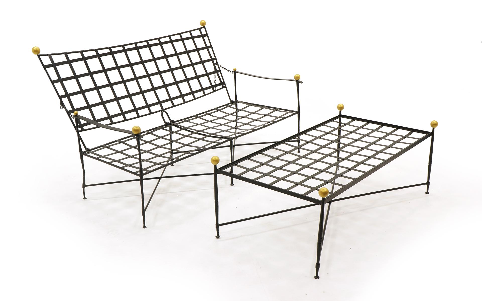 Powder-Coated Outdoor Coffee Table or Bench by Mario Papperzini for John Salterini, Restored