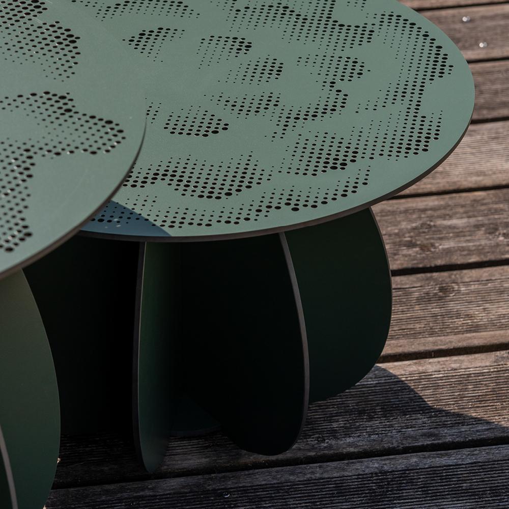 Ibride has partnered with designer Florence Bourel to create Gardenia, a trio of coffee tables whose legs are inspired by the world of cacti. Similar to the plants that inspired them, these tables are equally suited for a balcony or a living