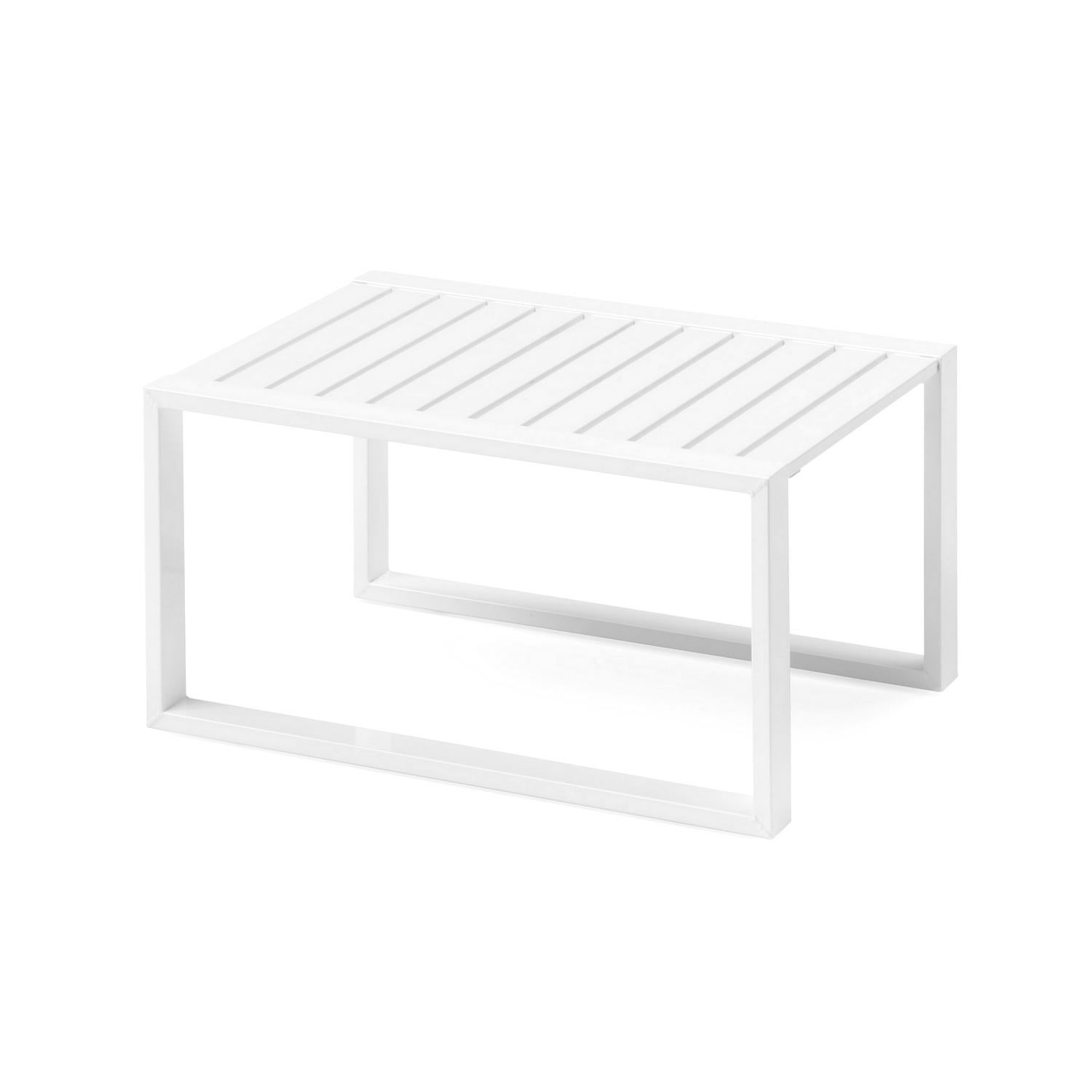 Modern In Stock in Los Angeles, Urano White Lacquered Aluminium Outdoor Coffee Table 