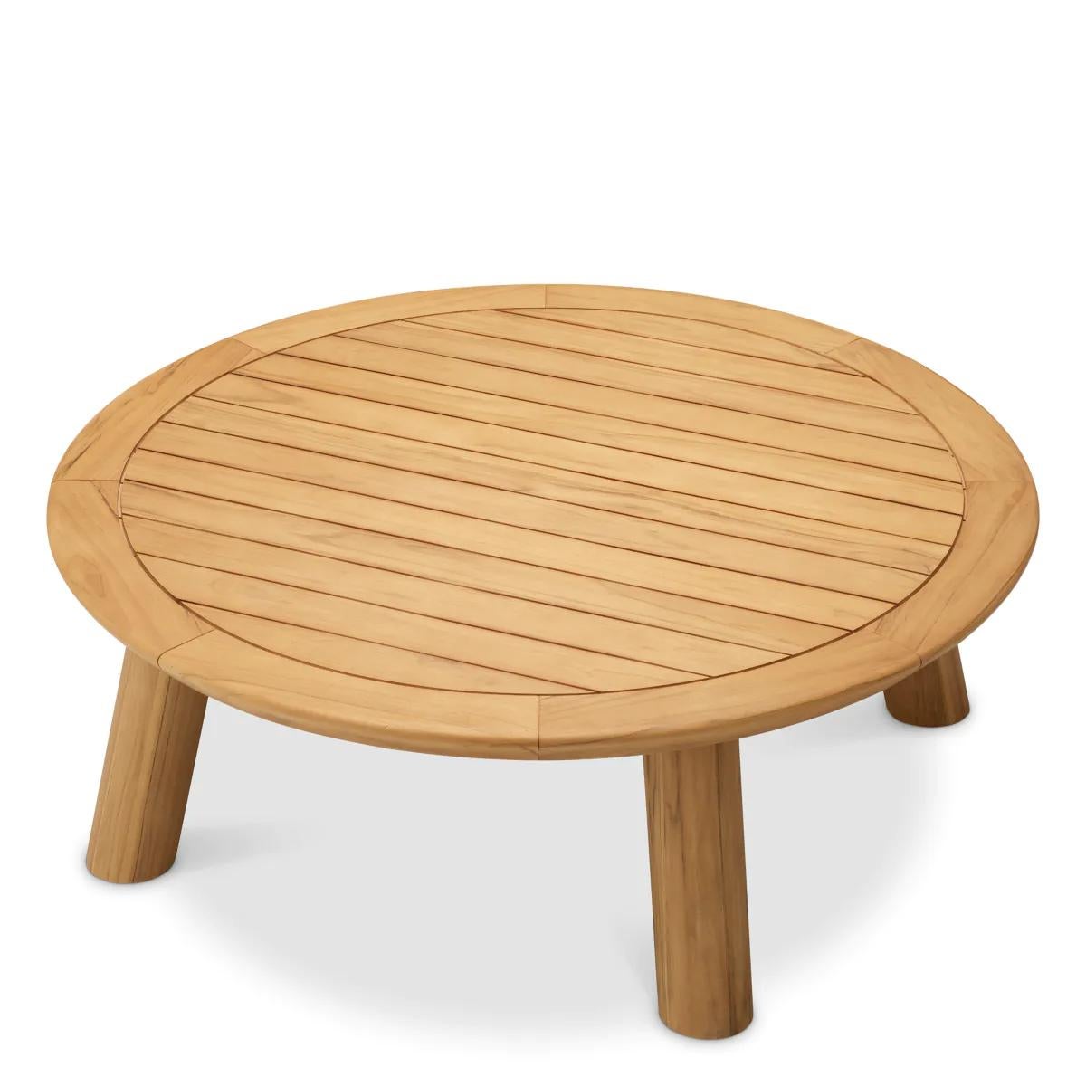 French Outdoor Coffee Table – Natural Teak For Sale